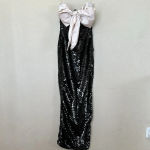 House Of CB  'Holly' Black Sequin Strapless Bow Maxi Dress NWOT‎ size S Photo 4