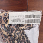 ASOS DESIGN Leopard Print Deep Triangle Crop Bikini Top Size 10 Brown Photo 6