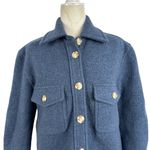 Quince 100% Merino Wool Shirt Jacket Utility Shacket Blue Size XS Pockets Photo 3