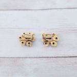 Vintage Screw Back Earrings Dark Purple & Blue Gems Photo 5