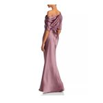 NWT Amsale Draped Satin One Shoulder Dress Mauve, Size 2 New w/Tag Pink Photo 2