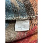 LA MIEL Women S Southwest Aztec Flannel Blanket Jacket Shacket Rust & Turquoise Photo 6