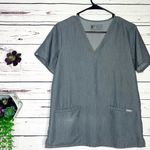 FIGS Technical Collection Casma Gray Two-Pocket Scrub Top Size Small Photo 0