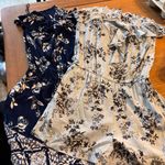 Angie  womens floral strapless ruffle rompers blue M Photo 0