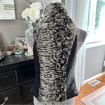 Dolce Cabo Faux Fur & Faux Leather Drape Vest Size S – Black/Gray Black Photo 7
