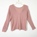 Derek Heart Pink Waffled Thermal Knotted Twist Back Sweater Photo 0