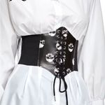 Black and White Corset Belt Photo 3