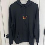 SheIn  Black Monarch Butterfly Hoodie Sweatshirt Womens Size M Photo 0