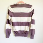 Ralph Lauren Sport Purple White Stripe V Neck Pullover Sweater sz Small Photo 2