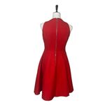 Kate Spade Dress Fit Flare Round Neck Cherry Red Cotton Silk Women’s Size 10 Photo 3