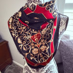 Totes  classic black, red, beige, and gold scarf Photo 0