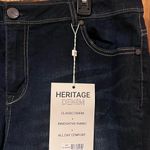 1822 Denim  Heritage Classic Denim Crop‎ Jeans in Dark Blue Indigo Wash Size 18W Photo 3