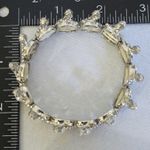 Boutique Silver Rhinestone Snakes with Pearls Stretch Bracelet Photo 7