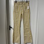Anthropologie NWT  Pilcro The Icon Flare Jeans Yellow Textured Stripe size 27 Photo 2