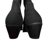 JustFab Cowgirl Boots Black Vegan Suede Western Mid Calf Floral Detail Women’s 9.5 NEW Photo 6