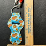 Handmade Pumpkins Sunflowers Blue Chapstick Lipstick Holder Keychain Photo 2