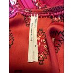 Anthropologie Boho Diamond Print Tunic Blouse Pink flowy whimsi romantic fairy m Photo 5