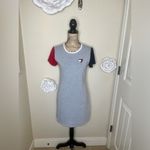 Tommy Hilfiger Grey, Red & Blue Colorblock Heart T-Shirt Midi Dress Sz S Photo 1