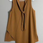 Alfani  sz M brown‎ sleeveless bow blouse top Photo 0