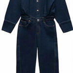 ZARA Dark Indigo Long Denim Jumpsuit - S Photo 0