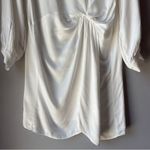 ZARA  Dress Tunic Blouse White Satin Effect Photo 4