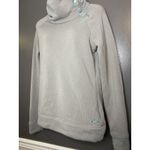 Oakley Sweater Womens Medium Gray Funnel Neck Snap Collar Fleece Pullover Photo 3