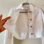 Abercrombie & Fitch  White Cropped Denim Jacket size XS  boyfriend Boxy fit Photo 5