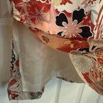 Jonathan Martin VTG  Oriental 100% Silk Dress Sz 12 Lined Floral Mandarin Collar Photo 3