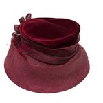 Peter Bettley New! Red straw fascinator dress hat Photo 3