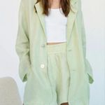 ZARA NWT fillsens 100% lyocell pistachio green blazer shirt blogger favorite Photo 1