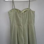 Pretty Little Thing PLT Sage Green Jumpsuit Pinstripe Spaghetti Strap Sz US 6 UK10 Photo 3