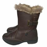 Sporto Womens Brown Faux Leather Side Zip Faux Fur Trim Boots Thermolite Size 9M Photo 4