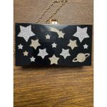 Circus by Sam Edelman Circus Sam Edelmand Black Gold Star Celestial Acrylic Hard Shell Clutch Purse Photo 8