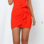 Hello Molly Backstage Passes Red One-Shoulder Ruffle Mini Dress Size 2 EUC Photo 0