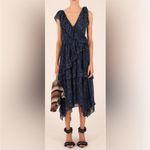 Ulla Johnson Dania Ruffled Midi Dress Handkerchief Hem Floral Asymmetric Size 2 Photo 2