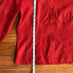 Worthington Red Faux Suede Button Down Women's Shirt Medium EUC Photo 6
