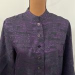 Chico's Chico’s oriental style shimmer printed mandarin collar Kaftan shirt jacket sz 8 Photo 5
