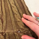 Vintage Misdemeanor Brown Y2K Cable Knit Hooded Sweater Size Medium FLAW Photo 7