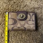 Coach  Wallet Womens Small Purple Signature Canvas Leather Photo 3
