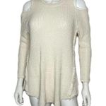 Altar'd State Altar’d State Women's White  Crew Neck Cold Shoulder Long Sleeve Knit Top sz S Photo 0