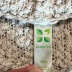 Green Tea Chunky Oversized Sweater Beige Popcorn Hoodie Pullover Womens Medium Hoodie Photo 3