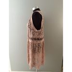 Vocal Vest Womens XL Pink Open Cardigan Lace Suede Coquette Whimsy Sheer Photo 2