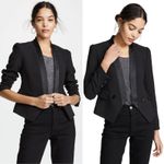 Club Monaco $295 Nimah Blazer Tuxedo Blazer Size 00 Padded Shoulders Career Photo 1