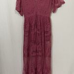 Honey Punch Women's  Red Embroidered Floral Lace Overlay Vacation Romper Dress Photo 0