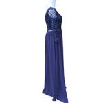 Lulus lulu’s Navy Blue Lace Formal v neckline Floor Length Maxi Dress Size Small Photo 3
