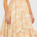 Mac Duggal 68276 Womens FLORAL PRINT PUFF SLEEVE HIGH LOW BROCADE GOWN Photo 0