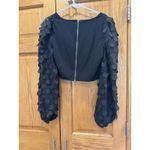 Jealous Tomato  black top blouse with long‎ sheer puffy sleeves Photo 2