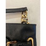Michael Kors  Black Pebbled Leather Crossbody Bag Gold Chain Buckle Detail Luxury Photo 4