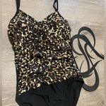 Merona  Leopard Print Strappy One Piece Bathing | Summer Swimsuit Photo 2