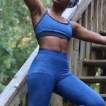 Manduka YOGA crop leggings pants indigo Moroccan blue XSMALL Photo 3